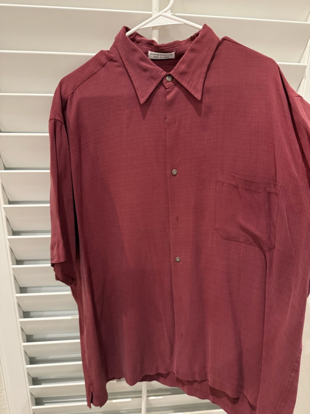 Alfani Men's Short-Sleeve Button-Up Shirt - Wine Red XL